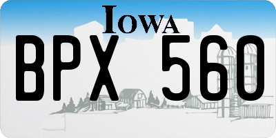 IA license plate BPX560