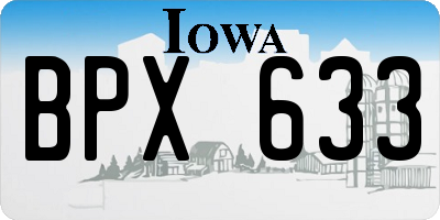IA license plate BPX633