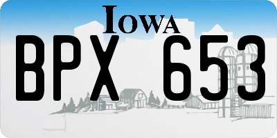 IA license plate BPX653