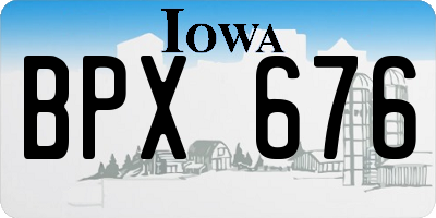 IA license plate BPX676