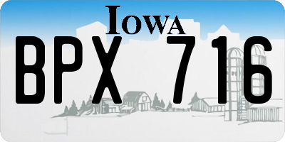 IA license plate BPX716