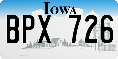 IA license plate BPX726