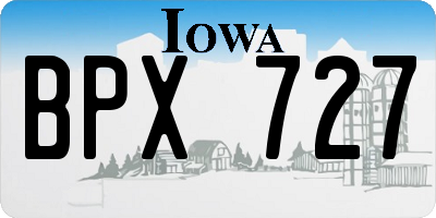 IA license plate BPX727