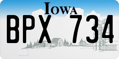 IA license plate BPX734