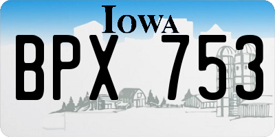 IA license plate BPX753