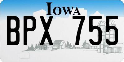 IA license plate BPX755