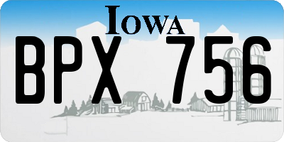 IA license plate BPX756