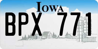 IA license plate BPX771