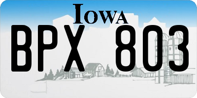 IA license plate BPX803