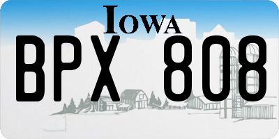 IA license plate BPX808
