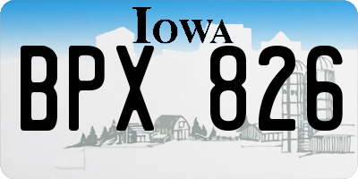 IA license plate BPX826