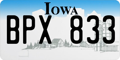 IA license plate BPX833