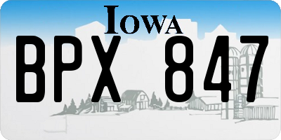 IA license plate BPX847