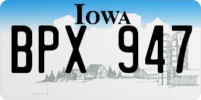 IA license plate BPX947
