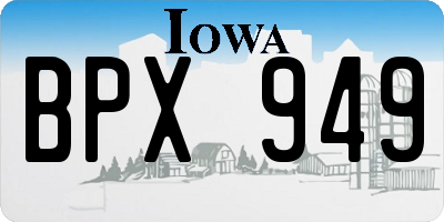 IA license plate BPX949