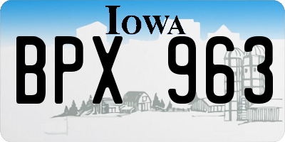 IA license plate BPX963