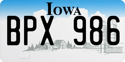 IA license plate BPX986