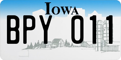 IA license plate BPY011