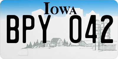IA license plate BPY042