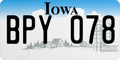 IA license plate BPY078