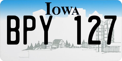 IA license plate BPY127