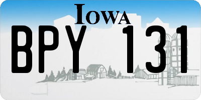 IA license plate BPY131
