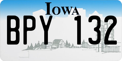 IA license plate BPY132