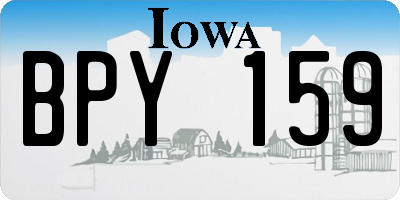 IA license plate BPY159