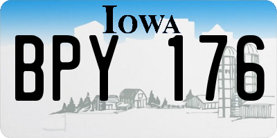 IA license plate BPY176