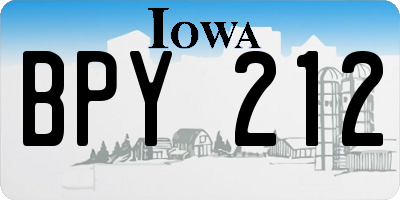 IA license plate BPY212