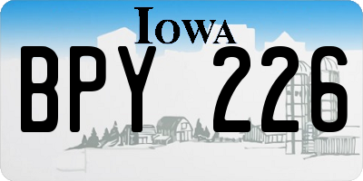 IA license plate BPY226
