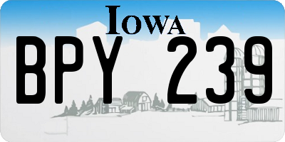 IA license plate BPY239