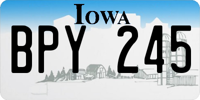IA license plate BPY245