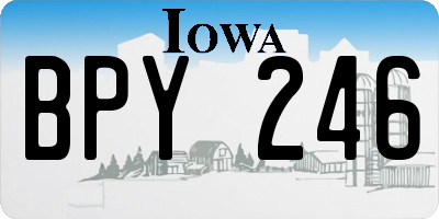 IA license plate BPY246