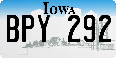 IA license plate BPY292