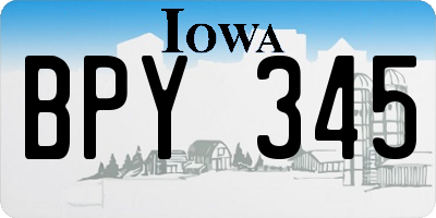 IA license plate BPY345