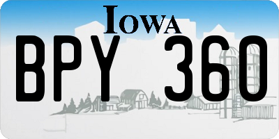 IA license plate BPY360