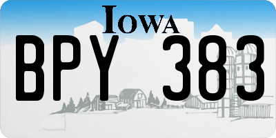 IA license plate BPY383