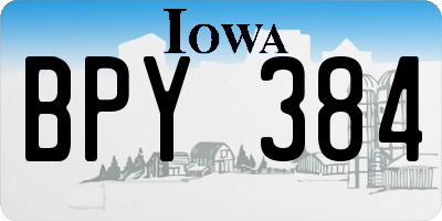IA license plate BPY384