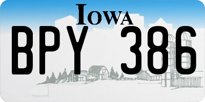 IA license plate BPY386