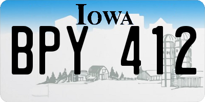 IA license plate BPY412