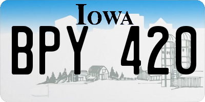 IA license plate BPY420