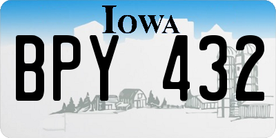 IA license plate BPY432