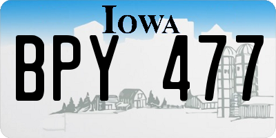 IA license plate BPY477