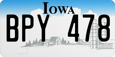 IA license plate BPY478