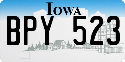 IA license plate BPY523