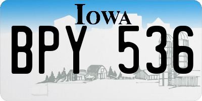 IA license plate BPY536