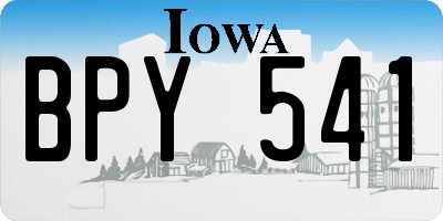 IA license plate BPY541