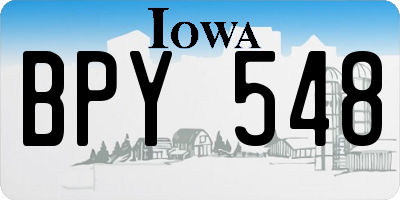 IA license plate BPY548