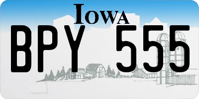 IA license plate BPY555